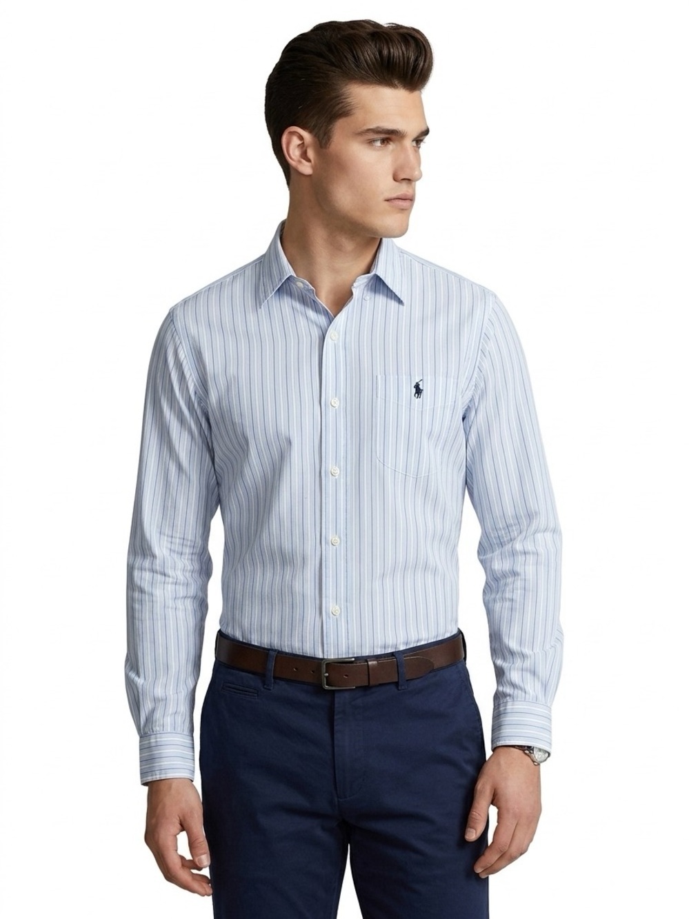 Polo by Ralph Lauren Andrew mens long sleeve striped shirt sz 15,5 34/35. cotton